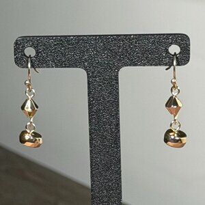 Gold-Tone Geometric Dangle Earrings — Modern Minimalist Statement